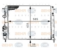 Hella 8MK 376 717-441 Radiador, Refrigeración del Motor