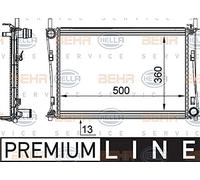 Hella 8MK 376 764-311 Radiador, Refrigeración del Motor