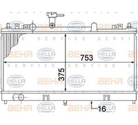 Hella 8MK 376 769-671 Radiador, Refrigeración del Motor