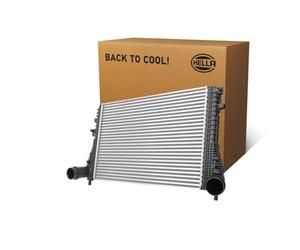 HELLA 8ML 366 340-441 Radiador de aire de admisión - Aletas refrigeración soldadas - Aluminio/Plástico