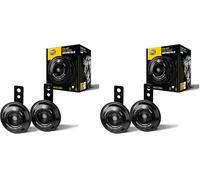Hella Bocina - Hella ESSENTIAL HORN S70 SET - 12V - 108dB A - Rango de frecuencia: 380/480Hz - sonido grave/sonido agudo - eléctrico - Color de carcasa: negro - Cant.: 2-3AL 012 588-011 (Paquete de 2)