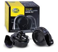 HELLA Bocina - HELLA OE-CONNECT HORN TE26 SET - 12V - 110dB (A) - 400Hz-500Hz - sonido agudo/sonido grave - eléctrico - ECE - Color de carcasa: negro - Cant.: 2 - 3FH 012 010-061