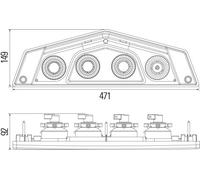 Hella Combinación Piloto Trasero Izquierdo Híbrido P21W H21W PY21W 12V (