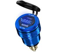 Hella Din - Enchufe USB 12 V para BMW moto, 45 W PD y 18 W QC 3.0 EU macho resistente al agua de aluminio para encendedor de cigarrillos adaptador USB C para 12 V-24 V BMW KTM Ducati Triumph