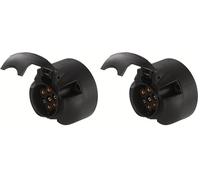 HELLA Enchufe - 7polos - Conector: Conector plano - negro - DIN/ISO: 1724 N-Typ - Cant.: 25-8JB 006 462-001 (Paquete de 2)
