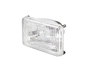 HELLA Halógena Óptica de faro, faro principal - 12V / 24V - rectangular | Número de referencia: 12.5 - Montaje/montaje - Color de la lente: transparente - Enchufe: Terminal de cuchilla - Delantero