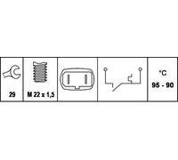 HELLA Interruptor de temperatura, ventilador del radiador para VOLKSWAGEN: Passat & AUDI: Coupé, 200, 100, Quattro, A4, 90, 80 (Ref: 6ZT 007 801-011)