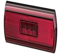 HELLA Luz de delimitación lateral - Shapeline Tech - LED - 24V / 12V - montaje exterior/atornillado - SAE - Color de tulipa: rojo - Cable: 450mm - Conector: AMP - 2polos - 2PS 013 303-261