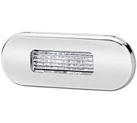 HELLA Luz de entrada - LED - 12V / 24V - Montaje - ECE - Color de tulipa: transparente - Color LED: azul - 2XT 959 680-612