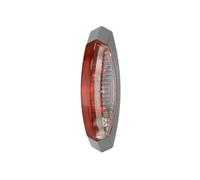 Hella Luz de gálibo - Halógena - 12V - montaje exterior - ECE - Color de tulipa: transparente/rojo - derecha/Montaje lateral ext. - 2XS 008 479-011, Color de la carcasa: gris