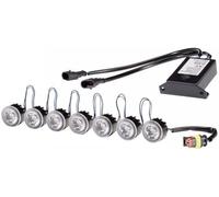 HELLA 2PT 010 458-741 LED-Juego de luces circulación diurna - LEDayFlex - 12/24V - redondo - Montaje - Color de tulipa: transparente - Cable: 120mm - Frontal del vehículo - Kit