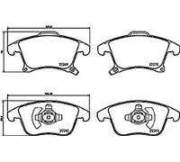 HELLA PAGID 8DB 355 025-201 Juego de pastillas de freno T2501 Sistema de frenos Teves con avisador acústico de desgaste por ej. FORD