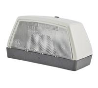 HELLA Piloto de matrícula - Halógena - 6/24V / 12V - montaje exterior/Conexión roscada - ADR/GGVS/ECE/SAE - Color de tulipa: transparente - derecha/izquierda/exterior - Cant.: 1 - 2KA 003 389-011