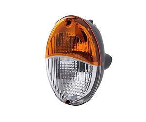 HELLA Piloto intermitente - Agroluna - Halógena - 12V - Montaje/montaje exterior/atornillado - ADR/GGVS - Color de tulipa: amarillo/blanco - Conector: Conector plano - 2BE 343 130-001