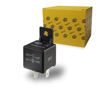 HELLA Relé, corriente de trabajo - 12V - 4polos - Diagrama de circuito: S1 - Conector: A - Contacto de cierre - Color: negro - con soporte - 4RA 965 400-001
