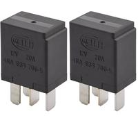 HELLA Relé, corriente de trabajo - 12V - 4polos - Diagrama de circuito: S2 - Conector: C - Contacto de cierre - Color: negro - sin soporte - 4RA 933 766-111 (Paquete de 2)