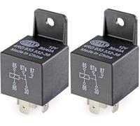 HELLA Relé, corriente de trabajo - 12V - 5polos - contacto conmutador - con soporte - 4RD 933 332-361 (Paquete de 2)