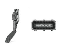 HELLA Sensor de posición del pedal del acelerador 6PV 009 765-741 6 polos dirección izquierda