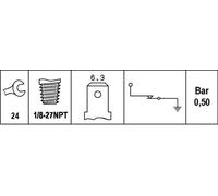 HELLA Sensor, presión de aceite para VOLVO: 244, 240, 140, 164, 760 (Ref: 6ZL 003 259-381)