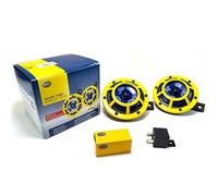 HELLA Sharptone H31000001 - Kit de bocina doble Sharptone de 12 V con parrilla protectora amarilla, incluye relé, 2 bocinas