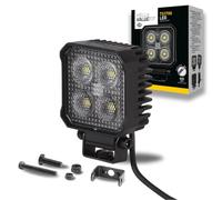 HELLA VALUEFIT 1GA 357 110-002 LED-Faro de trabajo - TS1700 - 12/24V | Montaje atornillado - Soporte de montaje giratorio - Iluminación de corta distancia - Cable: 800 mm - Enchufe: extremos de