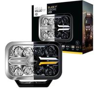 Hella VALUEFIT LED Faro de carretera - Blade Chrome RE 9" - 12V / 24V - rectangular - Número de referencia: 25 - transparente - Color de la luz: blanco/ámbar - Cable: 500mm - frontal - 1FJ 357 199-081