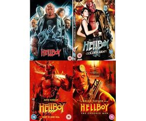 Hellboy 1-4 Movies Collection DVD - Hellboy 1 / Hellboy 2: The Golden Army / Hellboy 3: Ready To Raise Hell / Hellboy: The Crooked Man DVD