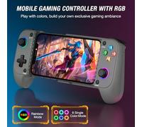 HELLCOOL Controlador móvil de juegos para iPhone y Android, controlador de juego inalámbrico para Xbox/Steam/GeForce Now/MFi Apple Arcade/Roblox, con joystick de efecto Hall/RGB-gris