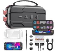 HELLCOOL Funda para Switch 2 Accesorios Nintendo Switch 2,Super Protectora Switch 2 Funda y Switch 2 Case,Switch 2 Protector Pantalla,3 Pares de Tapas de Joystick,Switch 2 Bolsa para Nintendo Switch 2