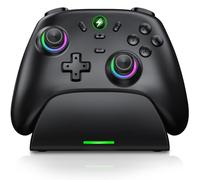 HELLCOOL Mando Nintendo Switch con Hall Joysticks,Receptor USB 2.4GHz Inalámbrico para Switch/Lite/OLED,Windows/iOS/Android,Switch Controller con Joysticks RGB/Turbo/Función de Desperta