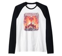 Helldivers 2 Distressed Heart of Democracy Poster Video Game Camiseta Manga Raglan