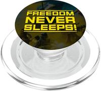 Helldivers 2 Freedom Never Sleeps Yellow Text Video Game PopSockets PopGrip para MagSafe