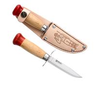 HELLE Cuchillos Speider Gutt (niño) - Cuchillas fijas - Stick Tang - Principiante, Scout, Aprendizaje - Acero inoxidable - Funda de cuero - Fabricado en Noruega