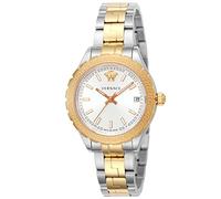 HELLENYIUM HELLENYIUM Helenio GMT - Reloj de Pulsera para Mujer, Esfera de Acero Inoxidable, Cristal de Zafiro y Cuarzo, 35 mm, Blanco, 100 Unidades, Tipo de Pulsera: