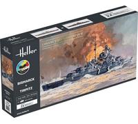 Heller 55078 - 1:400 Kit De Inicio Bismarck + Tirpitz Twinset - Nuevo