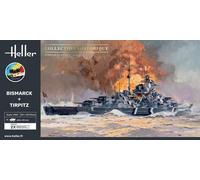 HELLER 55078 MAQUETA BARCO KIT DE INICIO BISMARCK + TIRPITZ TWINSET 1/400
