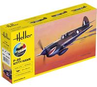 HELLER - Maqueta de avión Starter Kit P-40 Kitty Hawk |Heller|56266| 1:72