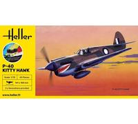 HELLER - Maqueta de avión Starter Kit P-40 Kitty Hawk |Heller|56266| 1:72