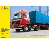 Heller 81702 Volvo F12-20 Con Remolque & Contenedor Carga 1 :3 2 Plastico T