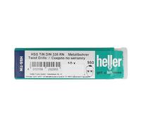 Heller Broca de acero HSS TIN 29290, DIN 338, longitud total: 75 mm, longitud de trabajo: 43 mm, diámetro: 4,2 mm, 43 x 4,2 x 75 mm, 10 unidades