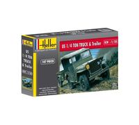 Heller Maqueta 1/35 Jeep Willis 81105-1 con remolque - Nuevo