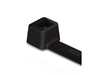 HellermannTyton, Bridas de Serie T, Bridas de Uso Externo Resistentes da los UV, Material - Poliamida 6.6, UV-estabilizada (PA66W), 100x2.5 mm, Color Negro, 100 Piezas