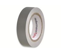 HellermannTyton, HelaTape Flex 15, Cintas Aislantes de Vinilo - Cintas Aislantes de Uso General, Material - Polivinilo de cloruro (PVC), color Gris, rollo - 10 metros