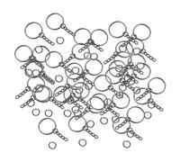 Hellery 100 Piezas Anillos para Llaveros con Cadena Separadores de Llaves Accesorios para Pulseras y Collares Elementos de Montaje Manual Adecuado para, Negro Plata