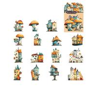 Hellery 15 Pegatinas Decorativas de Cartulina para álbumes de Recortes, Colección de Pegatinas Decorativas, Decoración para Diarios, Revistas, Arte DIY, Style B