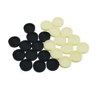 Hellery 24 Piezas de Ajedrez de Backgammon, Juego de Mesa, Accesorios Universales, Apilables para Backgammon Y Damas, Diversión Familiar, Blanco Negro