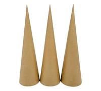 Hellery 3 Conos de Papel Maché con La Parte Superior Abierta, Manualidades DIY, Conos de Cartón Imaginativos, Decoración para de Navidad para Pintar Som, 35cm