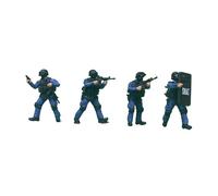 Hellery 4 Piezas 1/64 Figuras en Miniatura de Soldados del Equipo SWAT, Figuras en Miniatura, Pequeños Adornos para Accesorios de Diseño, Decoración D, sin Perro