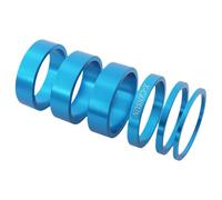 Hellery 6 Espaciadores de Dirección para Bicicleta de Montaña Y Carretera, Repuesto Práctico, Fiable, Portátil Y Profesional, Azul