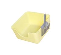 Hellery Arenero para Mascotas de Techo Abierto, Arenero para Gatos, Estable, Bandeja para Cama de Gato a Prueba de Salpicaduras, Fácil de Limpiar, Arenero Ele, Amarillo